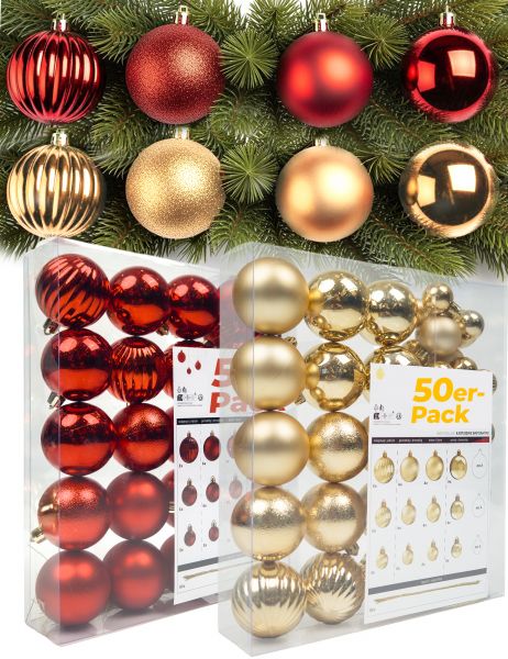 4smile Weihnachtskugeln‑Set mit 4 Oberflächen, glänzend matt glitzernd Kürbis‑Modelle
