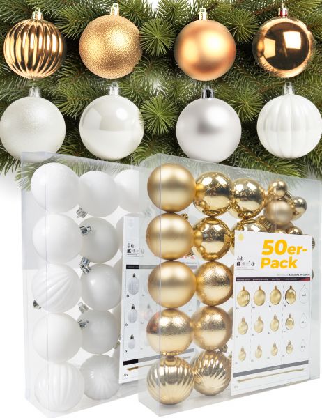 4smile Christbaumdekokugeln, 4 Varianten glänzend matt glitzernd Kürbis‑Design
