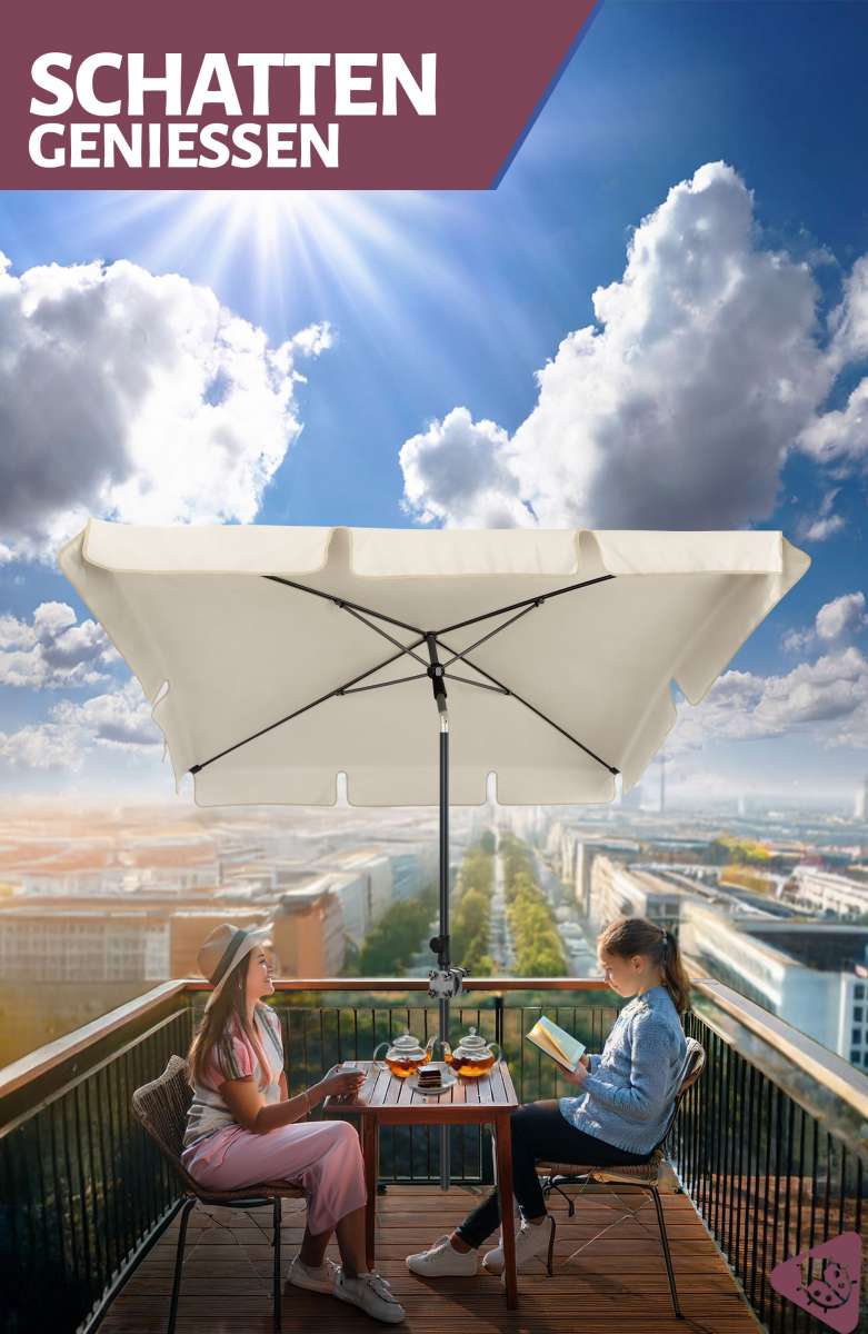 HaiTaoSy Balkon Sichtschutz 90x1150 Cm Beige – UV- Und Wetterfest, HDPE, Mit Alu-Ösen