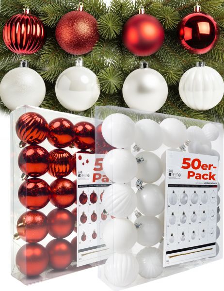 4smile Christbaumkugeln Set, 4 Designs glänzend matt glitzernd Kürbisform