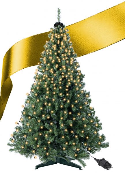 Menz Künstlicher Weihnachtsbaum 180 cm mit LED-Lichterkette, Dichte PVC-Tannenzweige, Stabiler Ständ