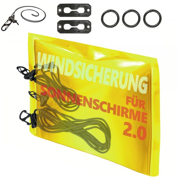 Menz Stabile Sonnenschirm Windsicherung 2.0, Verstellbare Windsicherung Ampelschirm Spanngurte