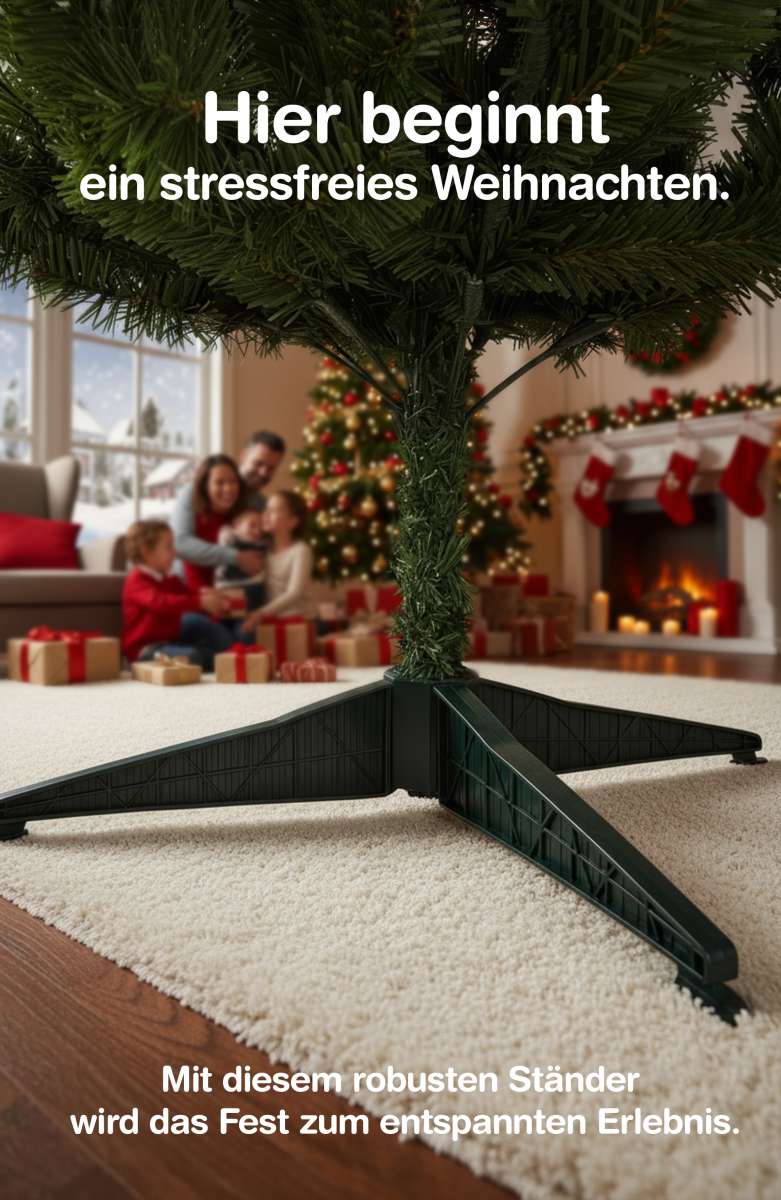 Künstlicher Weihnachtsbaum 170 Cm Aus PVC – Mit Stabilem Ständer Fürs Wohnzimmer